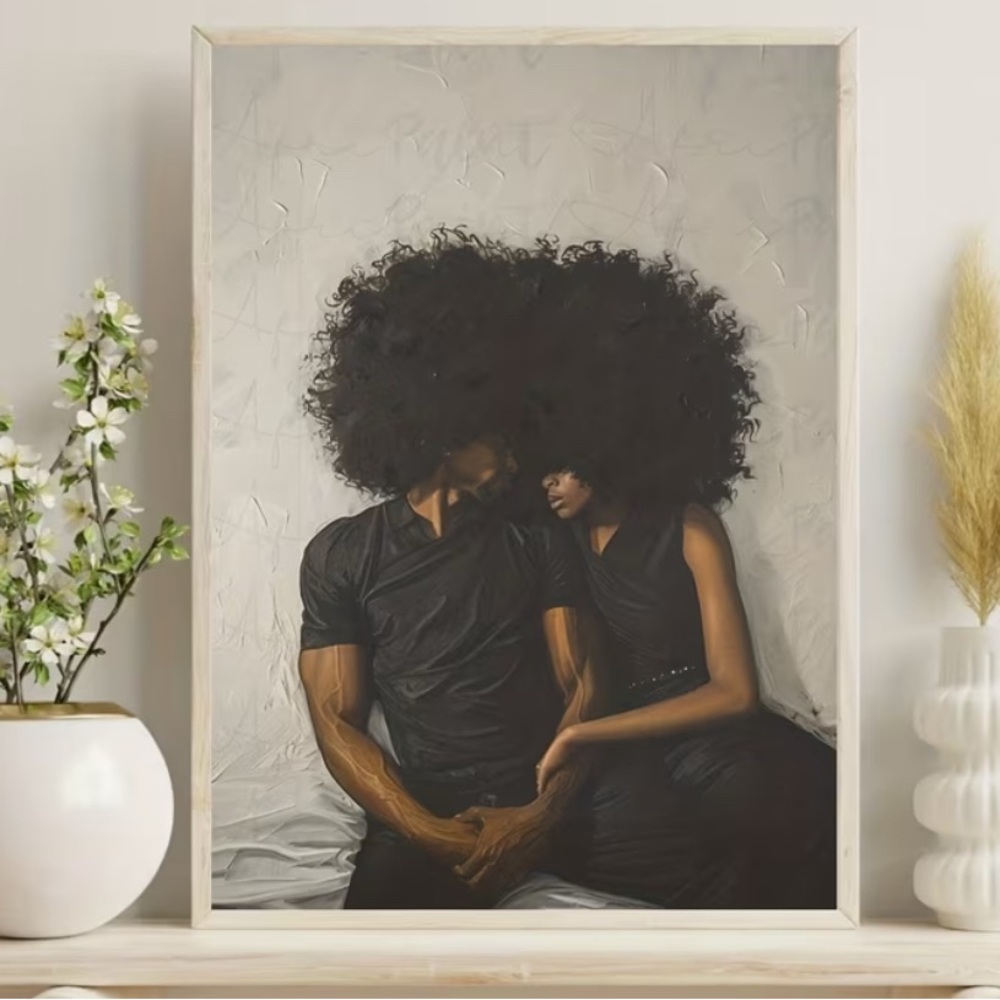 Romantic Black Couple Art Print